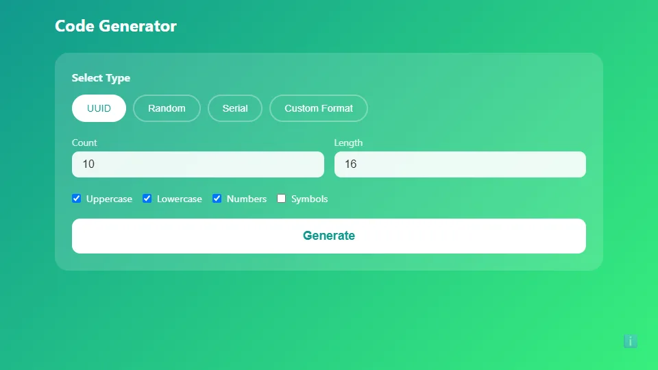 Serial Generator preview