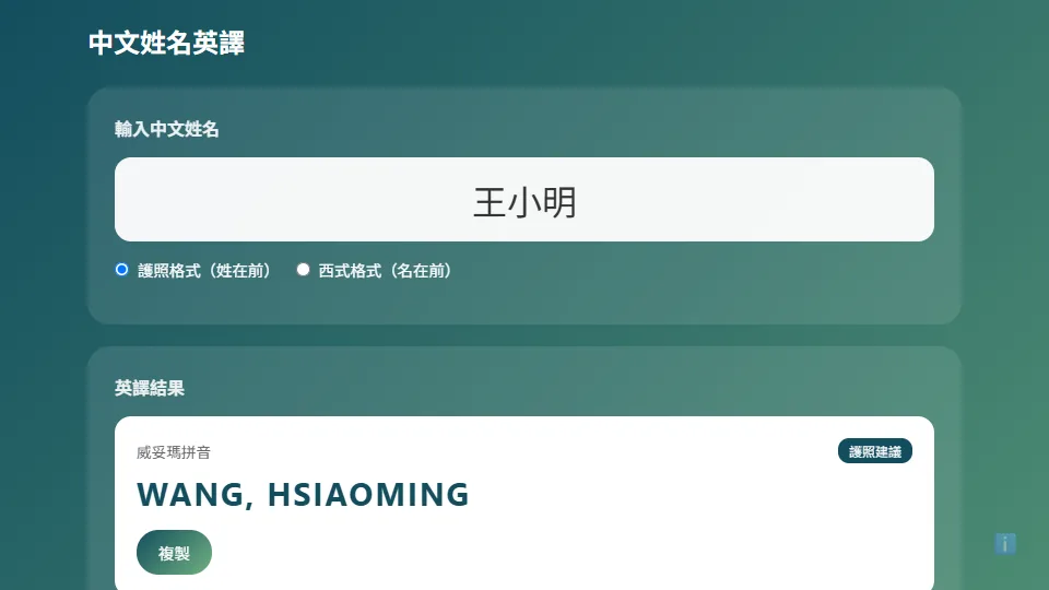 Name Romanization preview
