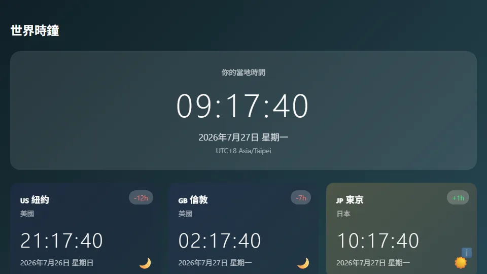 World Clock preview